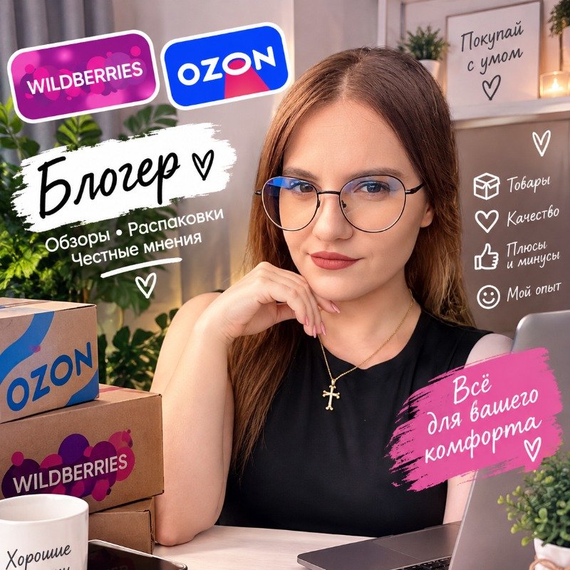 Наноблогер Анжела из Москвы — нативная реклама и органические отзывы на Wildberries и Ozon
