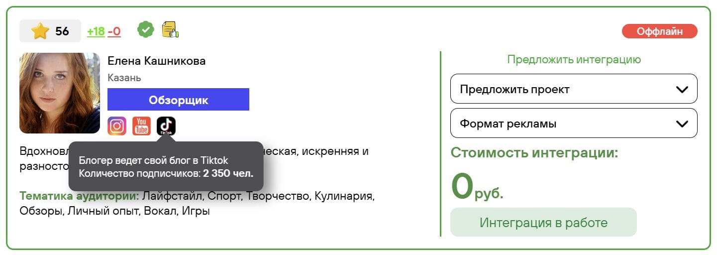 Количество подписчиков.